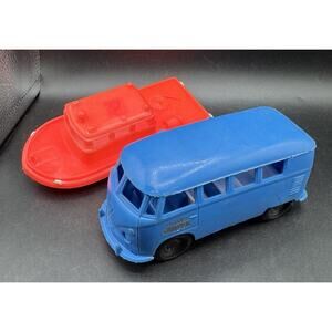 Vintage VW Volkswagen GAY Blue CAMPER Van & Boat GAY TOYS INC -C31